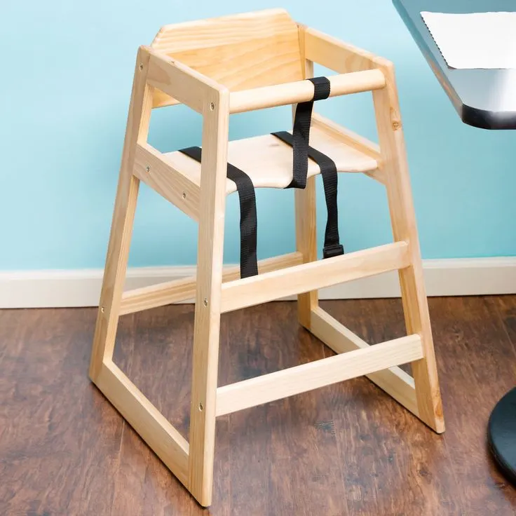 ATS HC-DM High Chair, Wood Seat & Back, Beech with Dark Mahogany Finish
