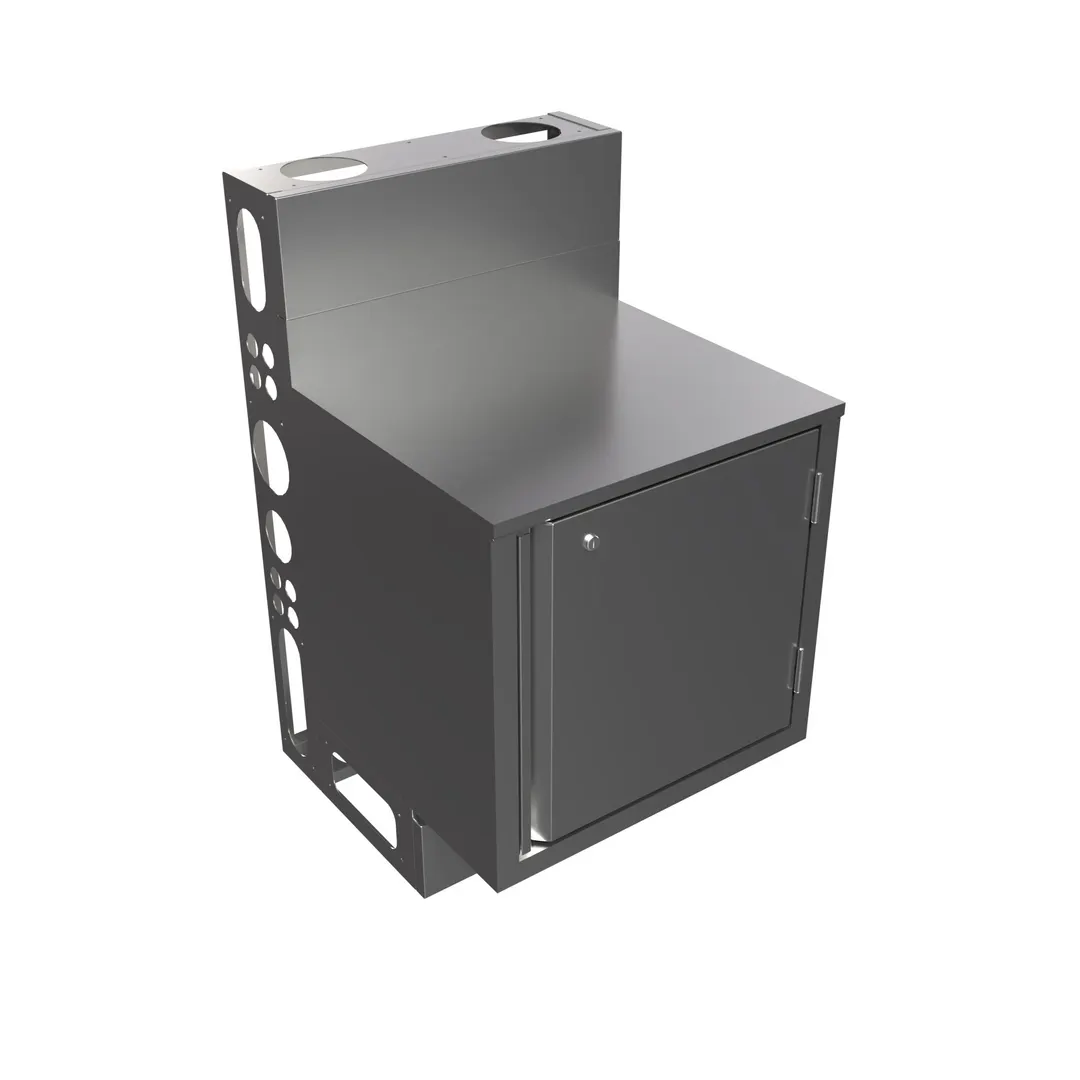 BK Resources UBC-DW-21-F24HL Top Shelf Underbar Cabinet, Flat Top, 24"X21"