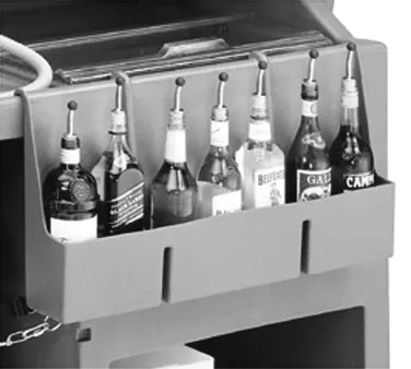Cambro 730SR110 Speed Rail – 7‑Bottle Rack, 29x6½x14⅝ in, Black Plastic, Hang‑On Fits Cambar 650/730