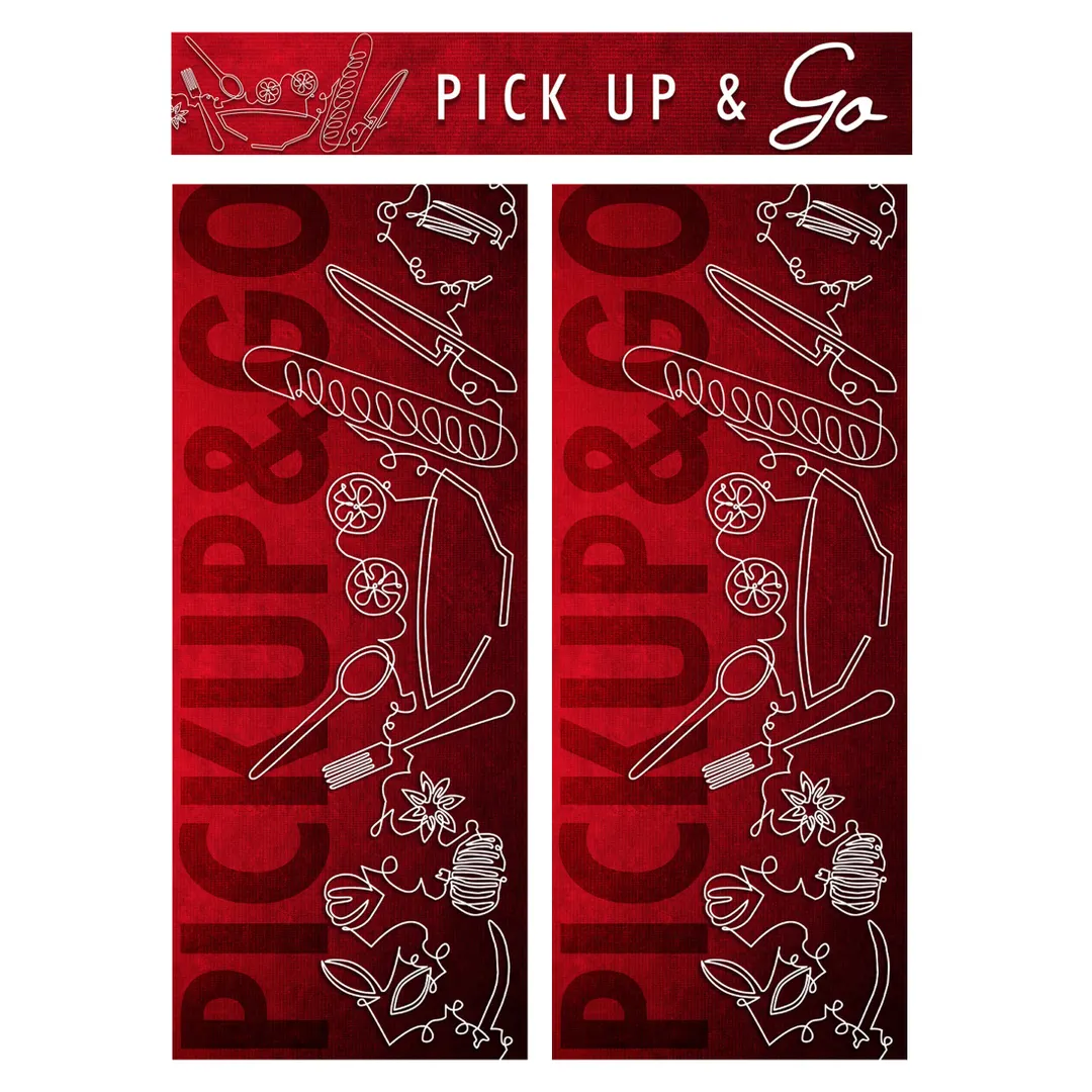 Cambro CSFLEXMERCH2000 Sign Kit, 2 Side Panels & 1 Top Header Panel, Fits 24" Deep Units, Go