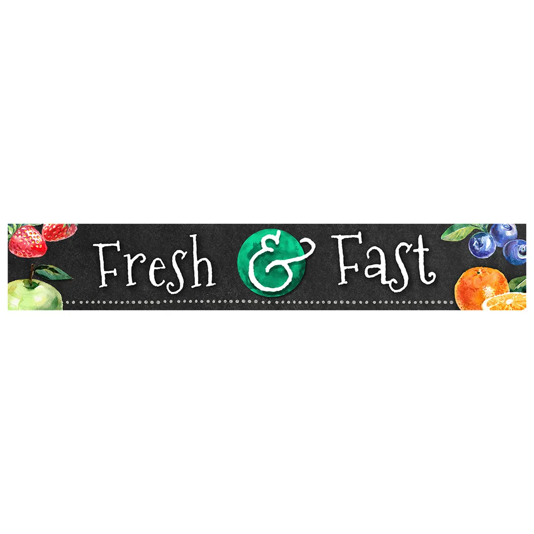 Cambro CSFLEXMERCH3000 Camshelving® Merchandiser Sign, Panel for 24" Deep Units, Fresh Fast Menu