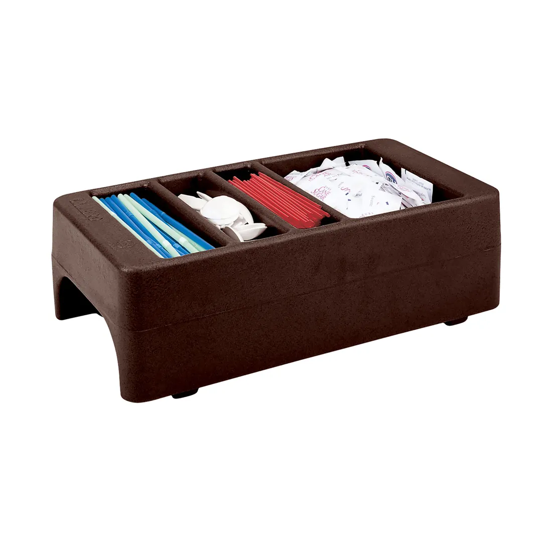 Cambro LCDCH131 Condiment Holder, 8-3/4W×16-1/2D×5H, Brown Pl 3Sec, Fits 250/500LCD UC250/UC500, NSF