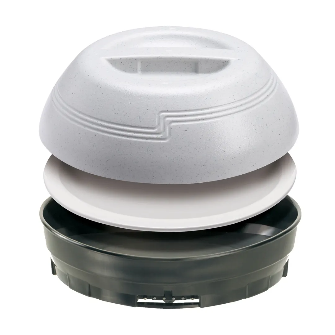 Cambro MDSPLT9148 Camwear® Plate, 9" Round White Ceramic, Microwave Oven Safe - 24/Case