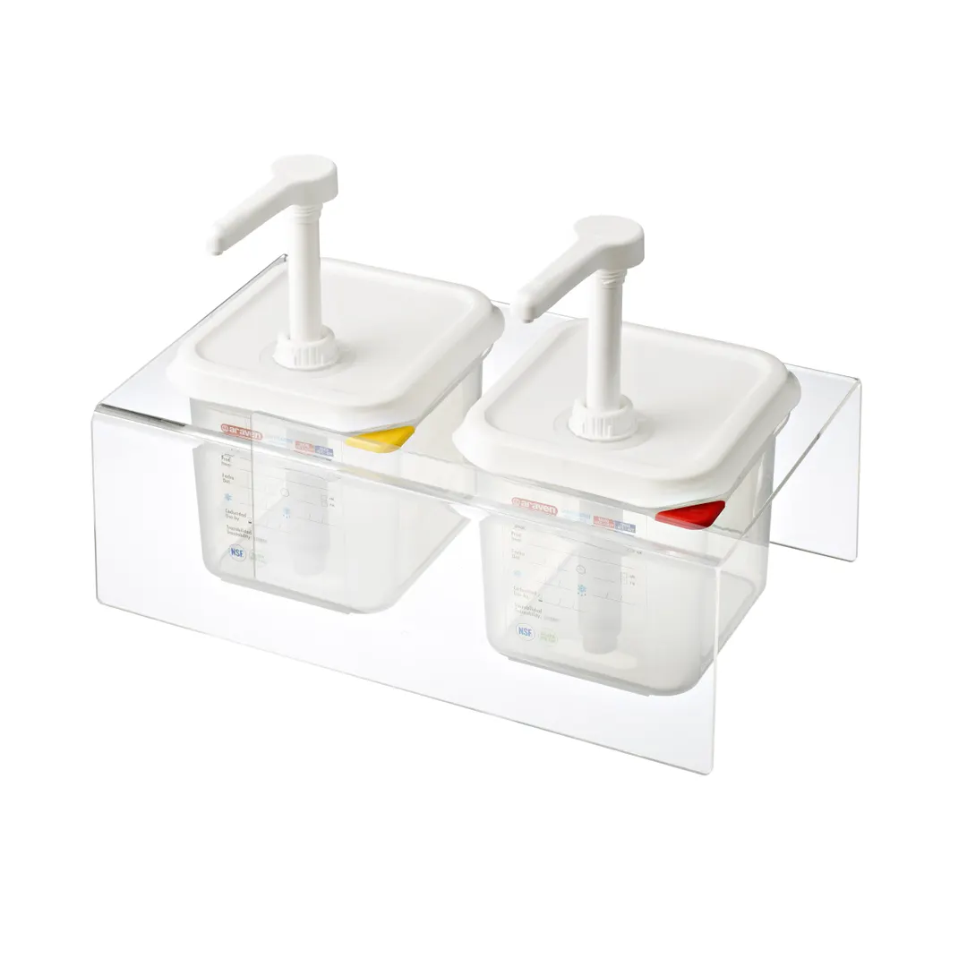 Carlisle 01361 Dispenser Set, 2-Piece 1/6 GN 2.1 qt, 15" x 8-7/8" x 7-5/8" Pump with Shutoff - 2/Set