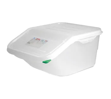 Carlisle 09145 Araven 4‑Gallon Bin, 16‑3/8"×13‑3/8"×8", PP, Colorclip Lid, Hinged, Stackable