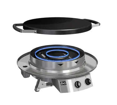 Evo America 10-0020-LP Countertop Propane Round Griddle, Quick Ship