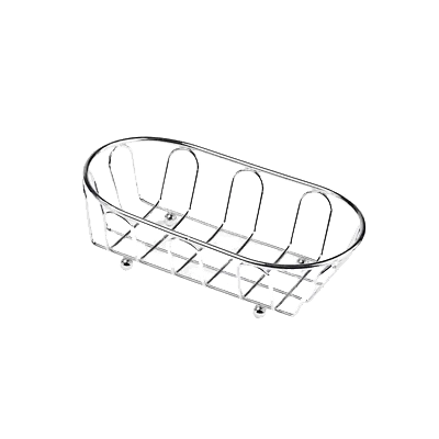 GET 4-22450 Restaurant Food Serving Basket, Oval Chrome Plated, 7-3/4" x 4-1/2" x 2-1/4"