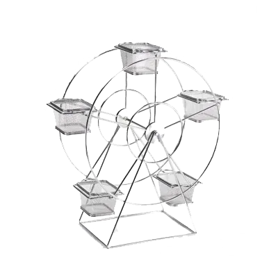 GET 4-92065 Ferris Wheel Basket Holder, 14-1/2" x 7" x 18-1/2", Chrome, Holds 5 Baskets