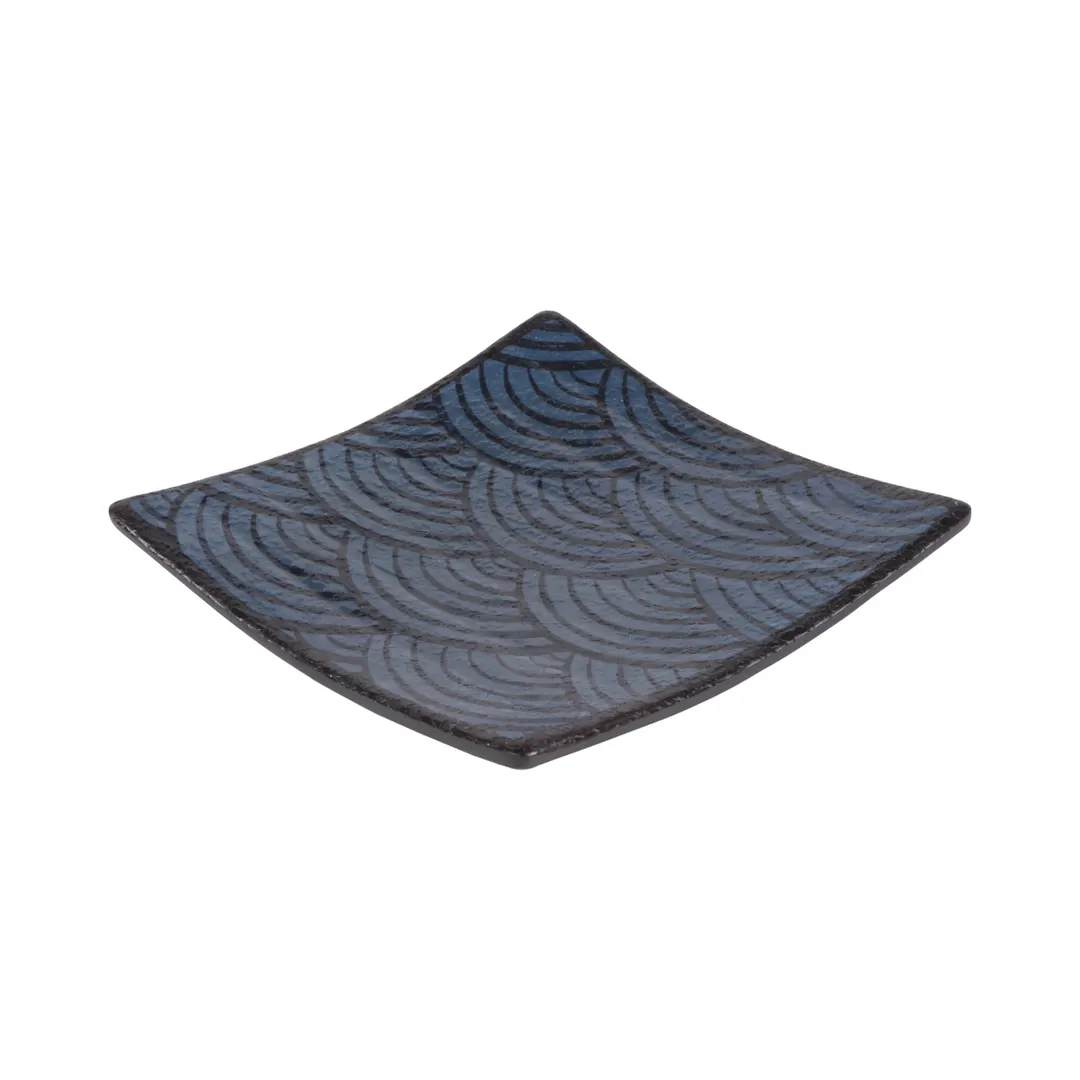 GET B231056-CDB Elite Global Square Plate, 5-5/8" Dark Blue Melamine, Dishwasher Safe