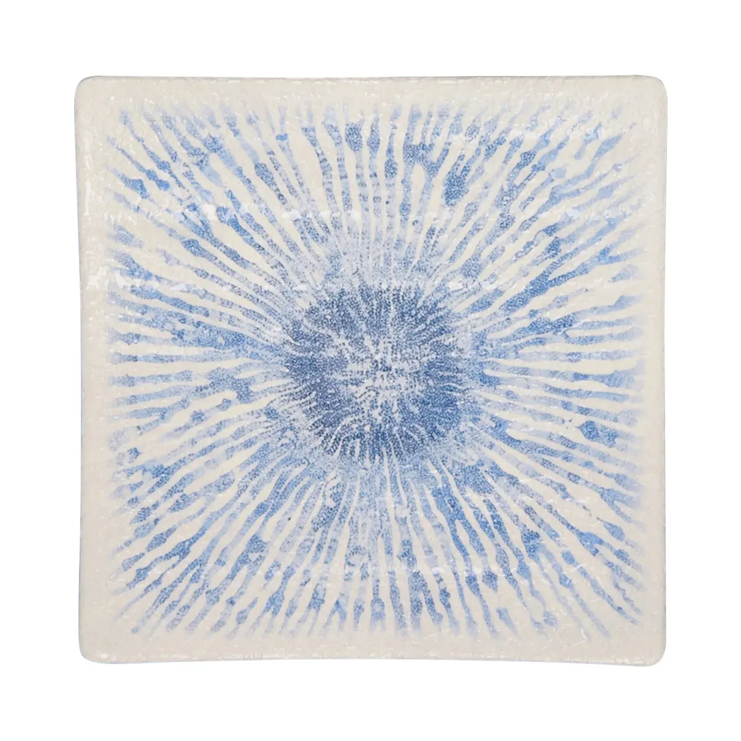 GET B231056-CLB Square Plate, 5-5/8" Dia., Light Blue, Melamine, Dishwasher Safe
