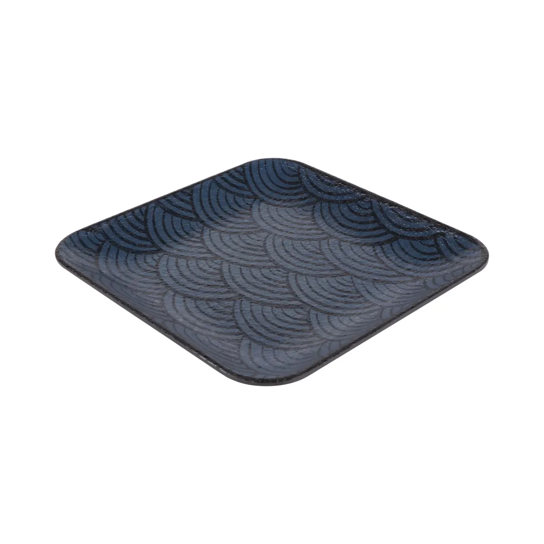 GET B232079-CDB Elite Global Solutions Plate, 7-7/8" Square, Dark Blue, Melamine, Dishwasher Safe
