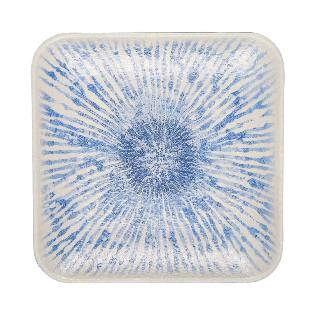 GET B232079-CLB Elite Global Plate, 7-7/8" Square, Light Blue Melamine, Dishwasher Safe