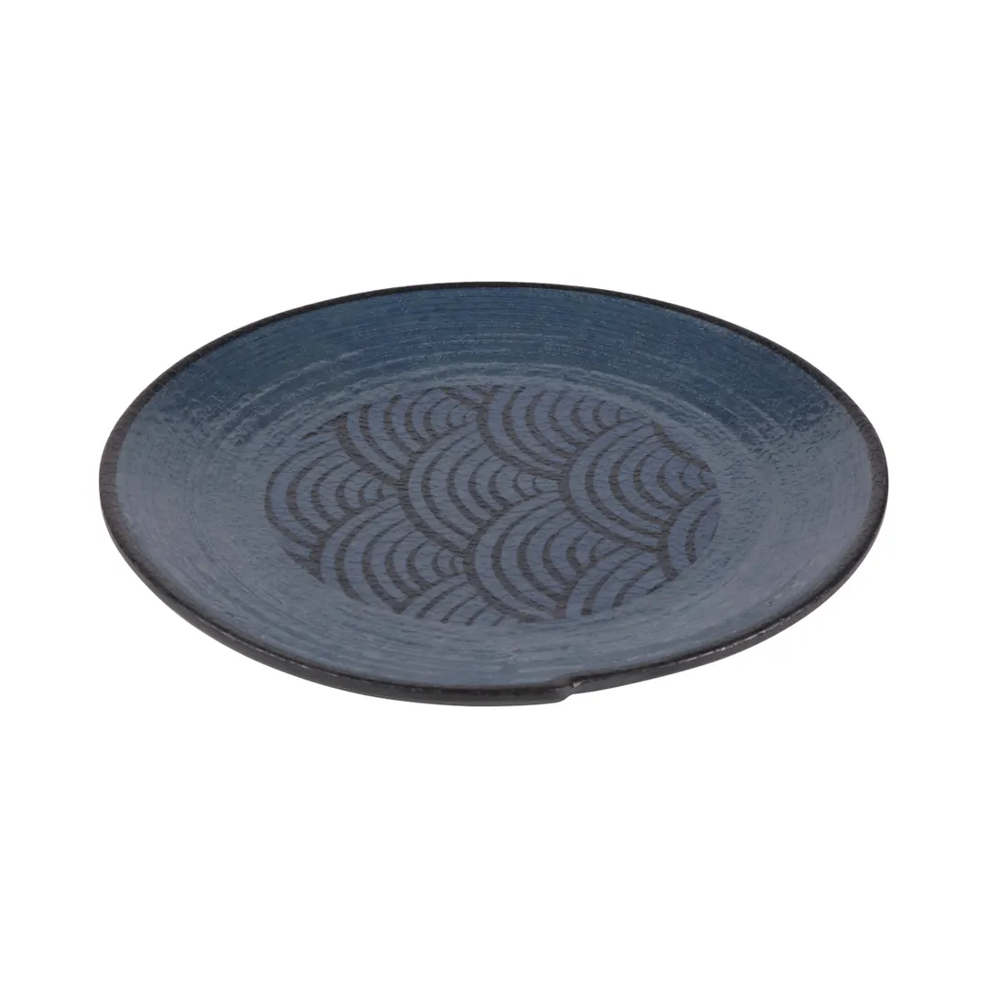 GET B233088-CDB Dark Blue 8-7/8" Melamine Plate, Irregular Round, Dishwasher Safe