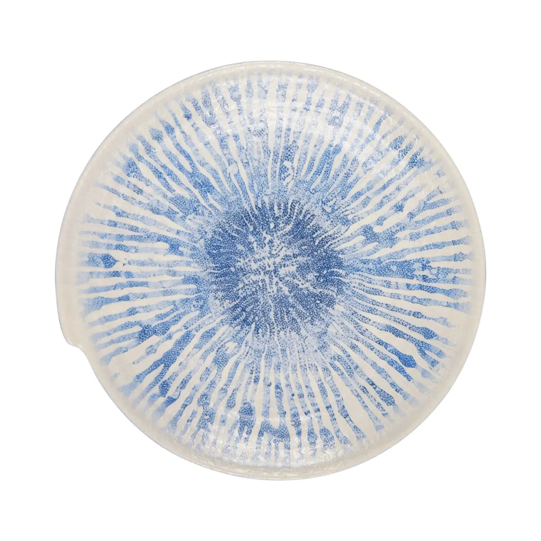 GET B233088-CLB - Elite Global Solutions Light Blue Melamine Plate, 8-7/8" Dia., Irregular Round