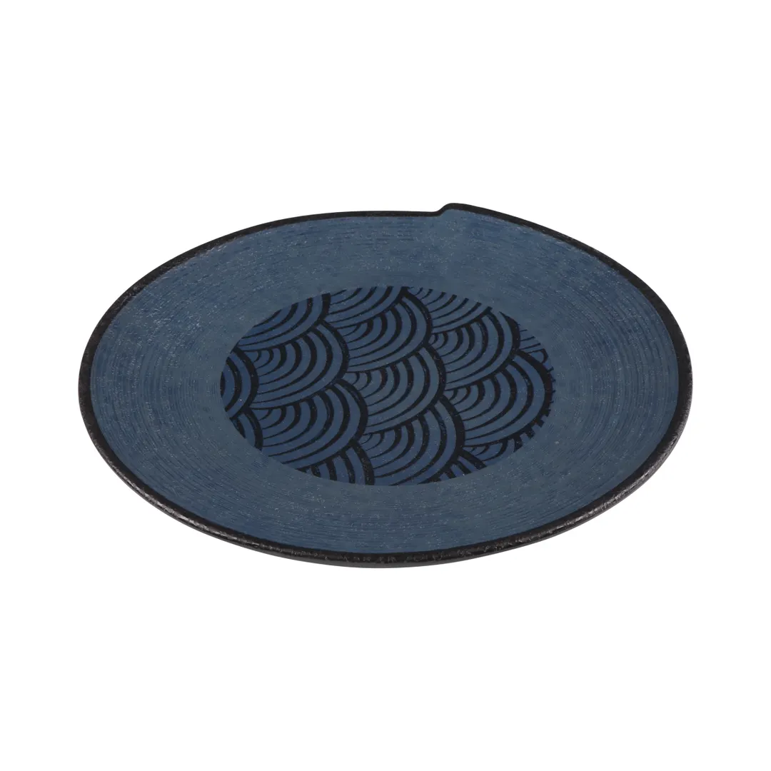 GET B233106-CDB Elite Global Plate, 10-5/8" Dia., Irregular Round, Dark Blue Melamine, Dishwasher Safe