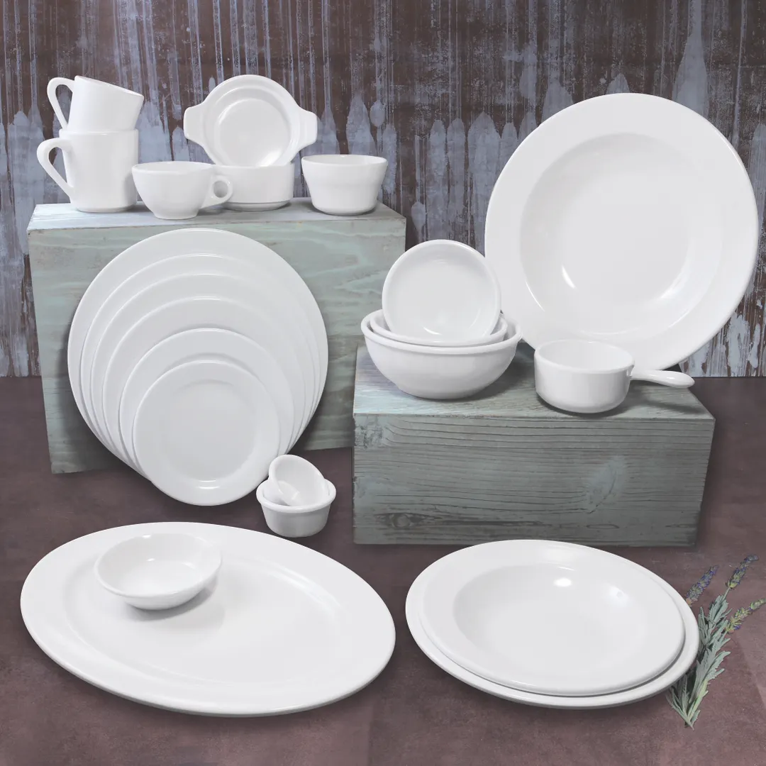 GET B4218-W Elite Global Solutions Bouillon Cup, 7 Oz, 4" Dia. X 2-1/8"H, Melamine, White