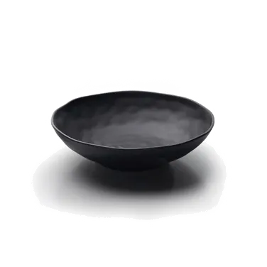 GET JW1012-B Bowl, 97 oz, 12-3/8" Dia x 3-3/8" H, Black Melamine, Break-Resistant, Dishwasher-Safe