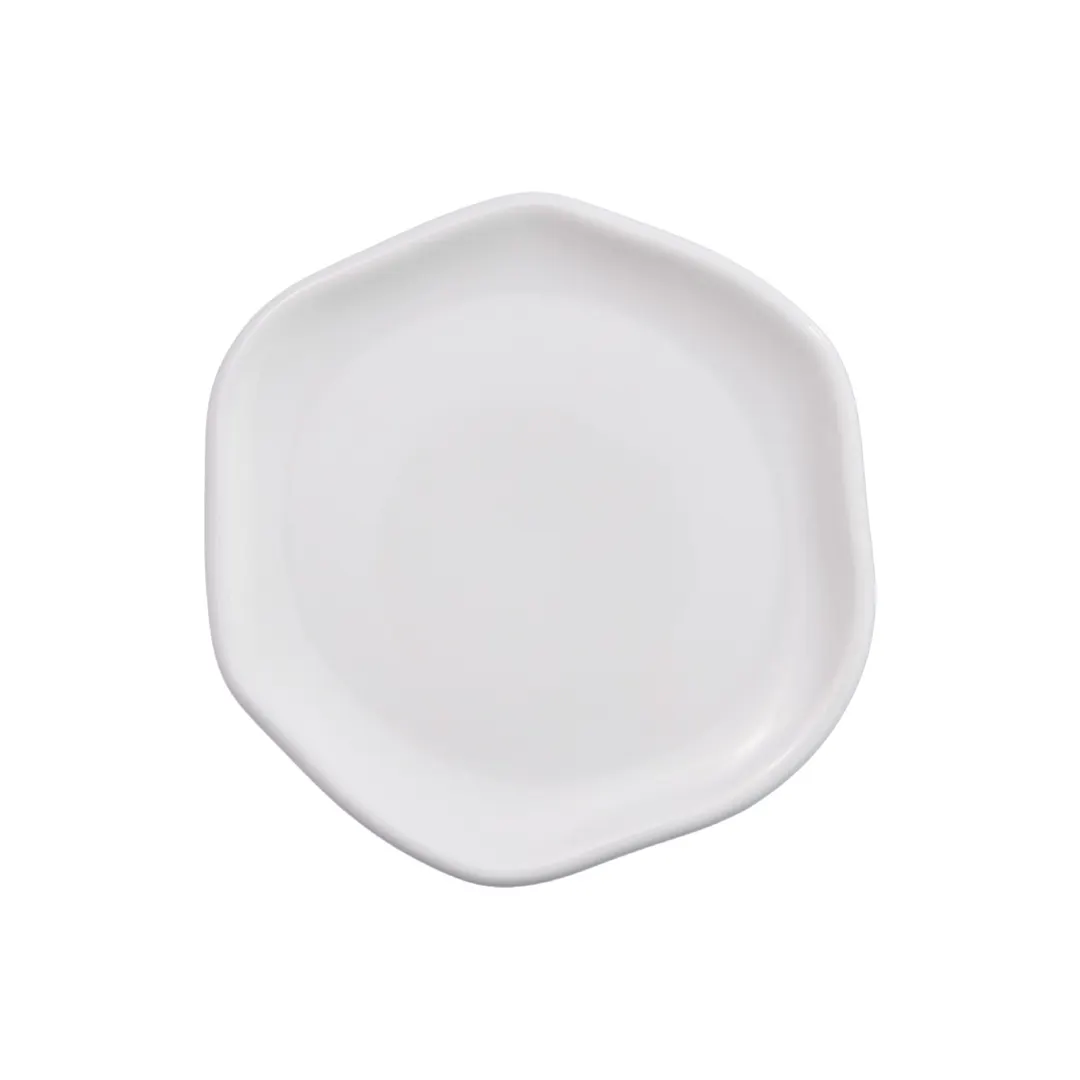 GET PA1101892912 Hexagonal Porcelain Dinner Plate 11.6" Dia. x .600" H Corona Ancestral - 1 Dozen