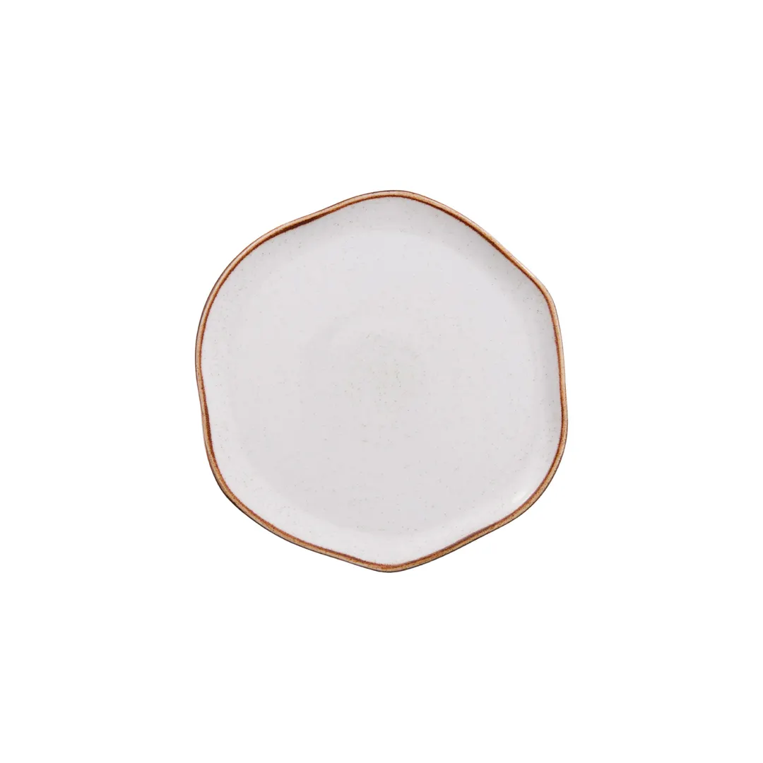 GET PA1605892012 Dinner Plate, 8.5" Dia x .500" H, Beige Porcelain, Corona Artisan - 1 Dozen