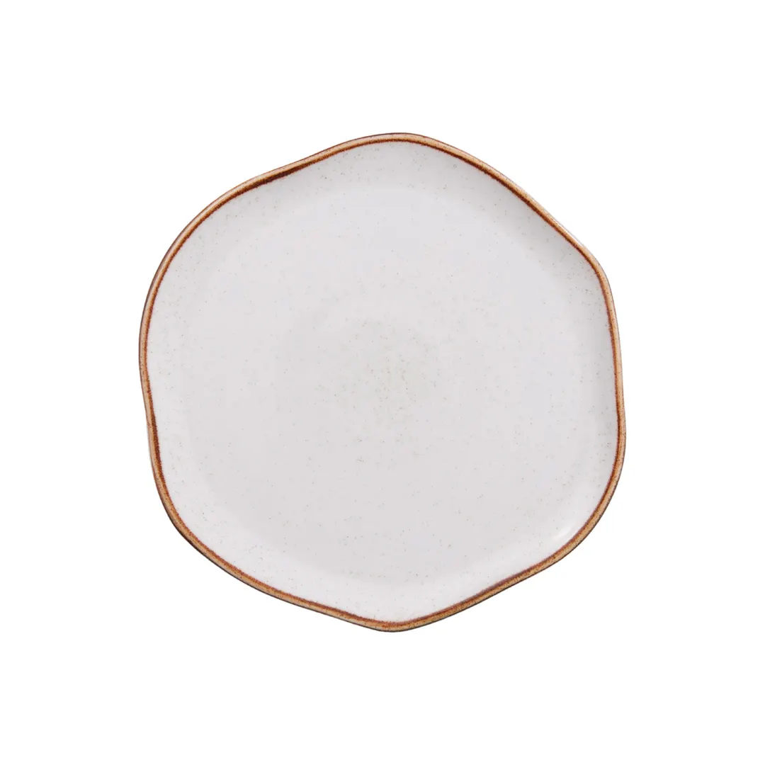 GET PA1605892912 Dinner Plate, 11.6" Dia. X .600" H, Beige Porcelain, Corona Artisan - 1 Dozen