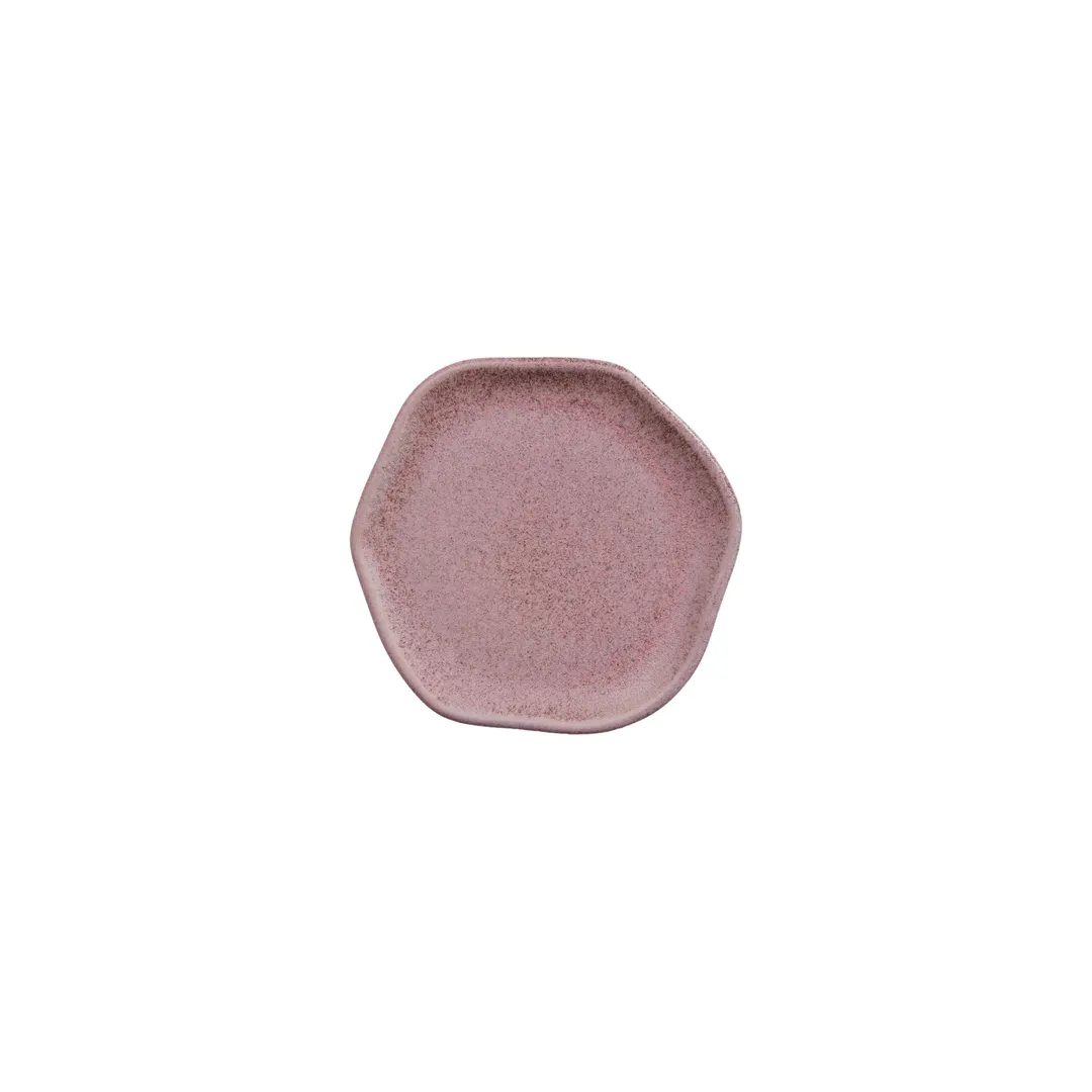 GET PA1822891512 Dinner Plate, 6.4" Dia. x .600" H, Hexagonal Porcelain, Corona Nova - 1 Dozen