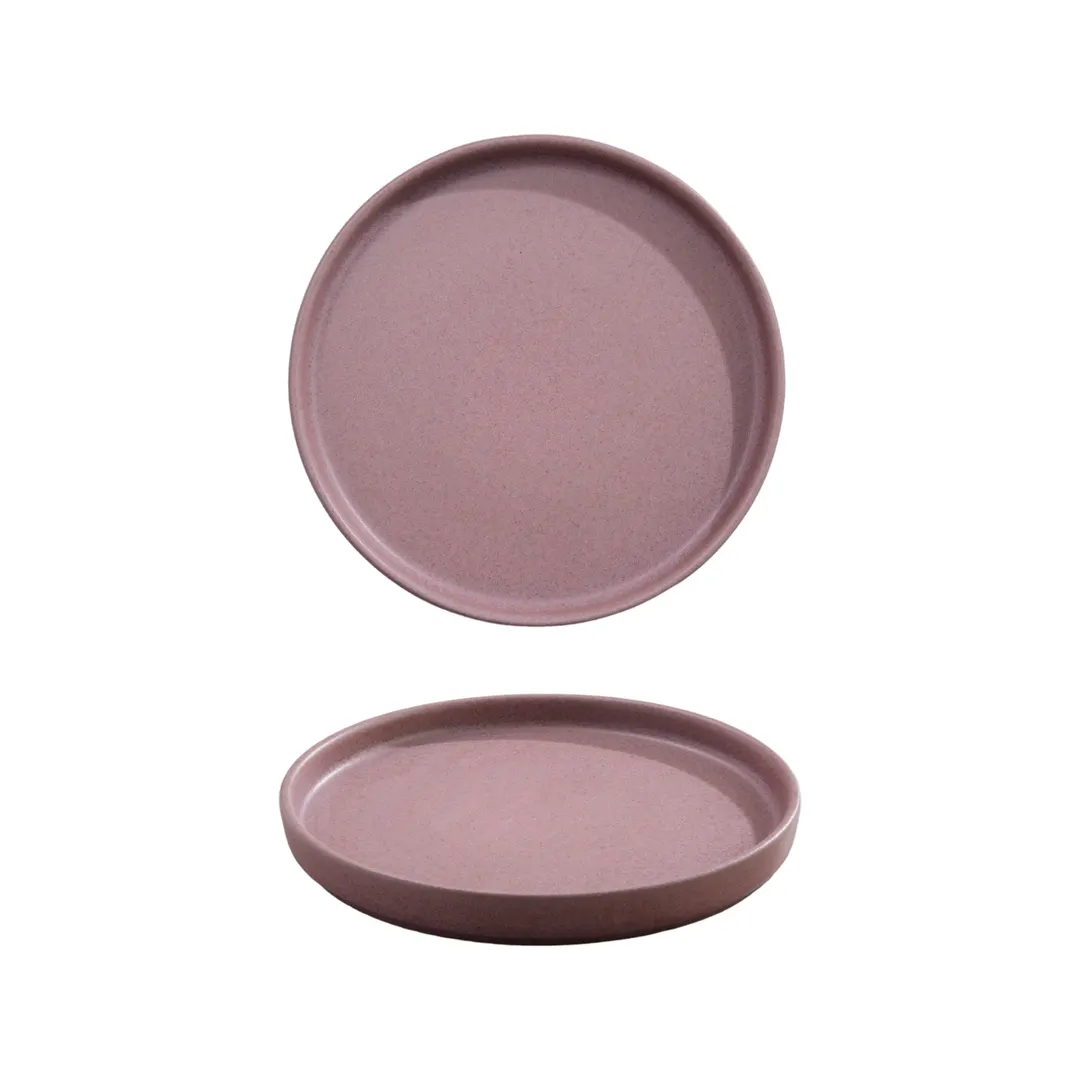 GET PA1822992012 Dinner Plate 8" Dia. x .700" H, Round Rustic Porcelain Corona Cosmos Nova - 1 Dozen