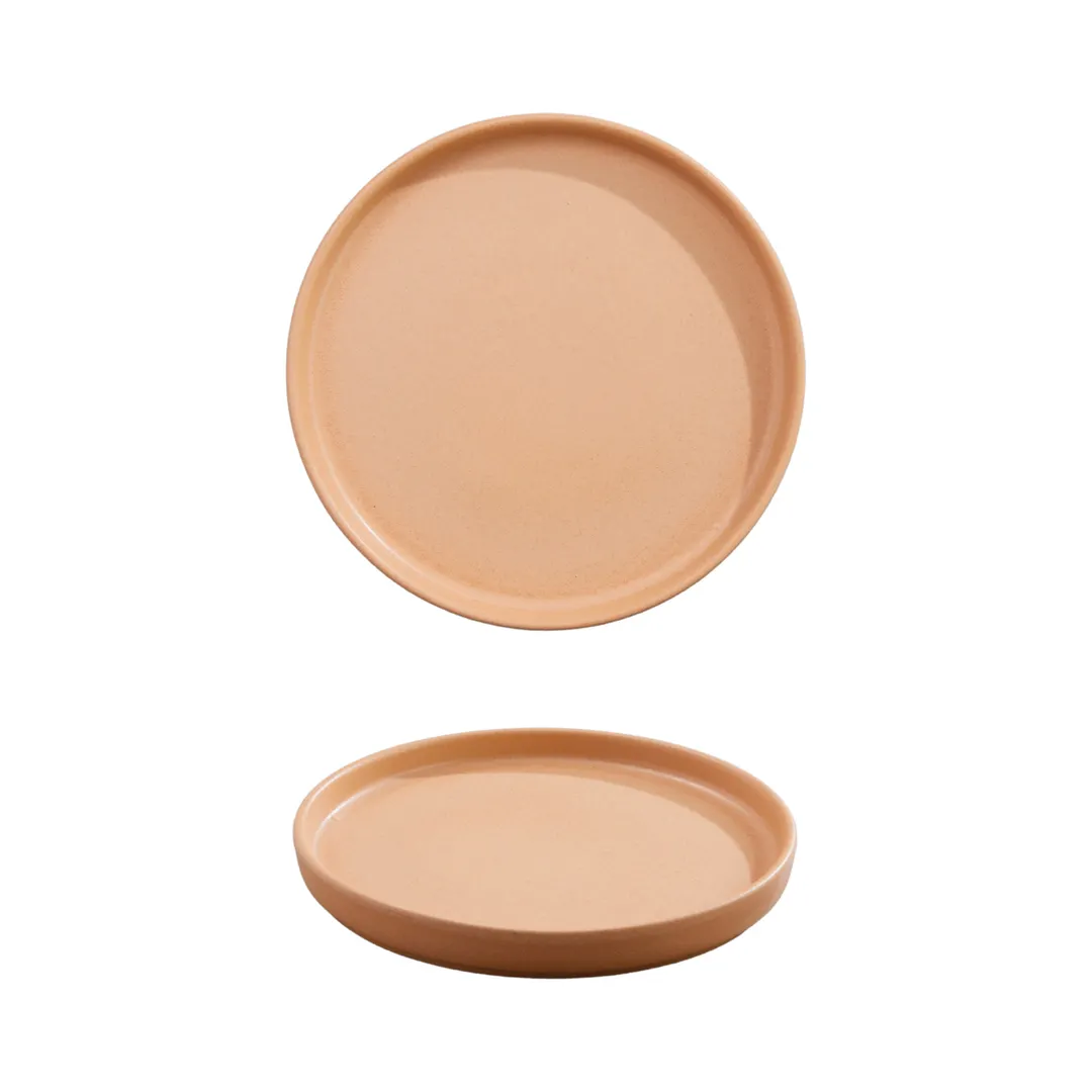 GET PA1930992012 Dinner Plate - 8" Dia x .700" H, Rustic Porcelain, Corona Mars Finish - 1 Dozen