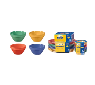 GET SP-BC-170-MIX Mardi Gras™ Bouillon Cup, 8 Oz, Melamine, Colors, 4‑1/2" Dia. x 2‑1/4" H - 1 Dozen