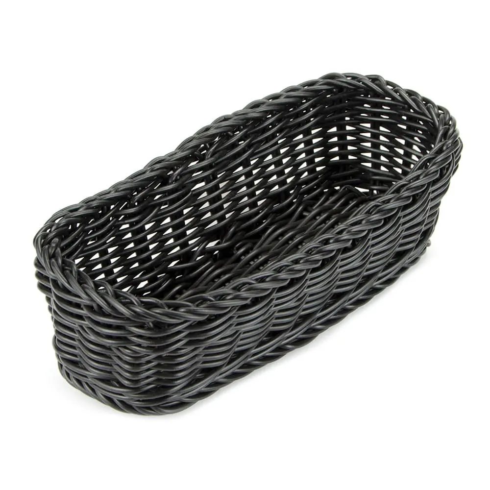 GET WB-1507-BK Polyweave Basket, 10"x4-3/4"x3"H, BPA-Free PP, Black, Break-Resistant, Dishwasher-Safe