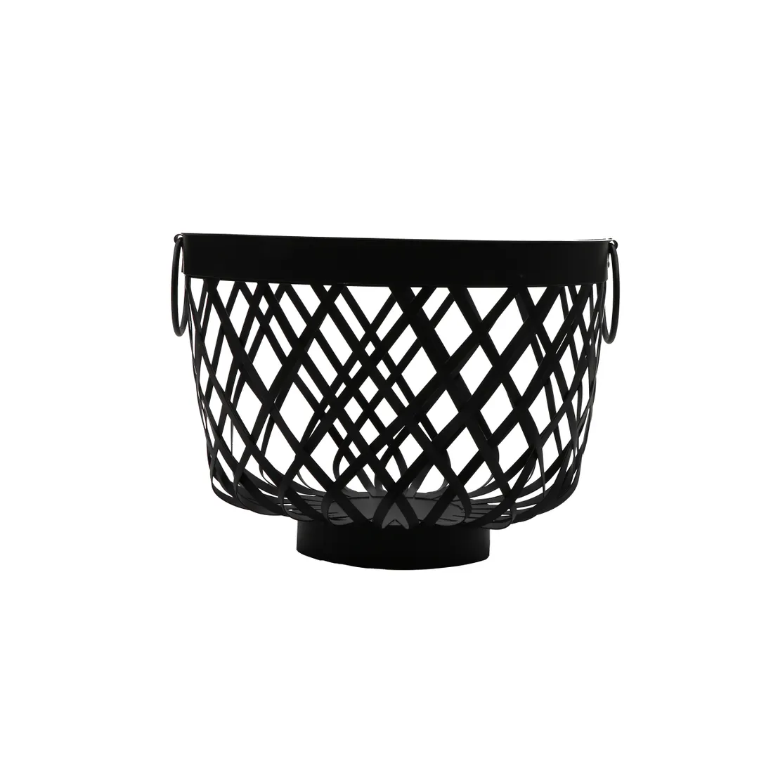 GET WB-568-BK Urban Renewal Harvest Basket, 11-1/2" Dia. X 8-3/4"H, Round, Metal Strap, Black