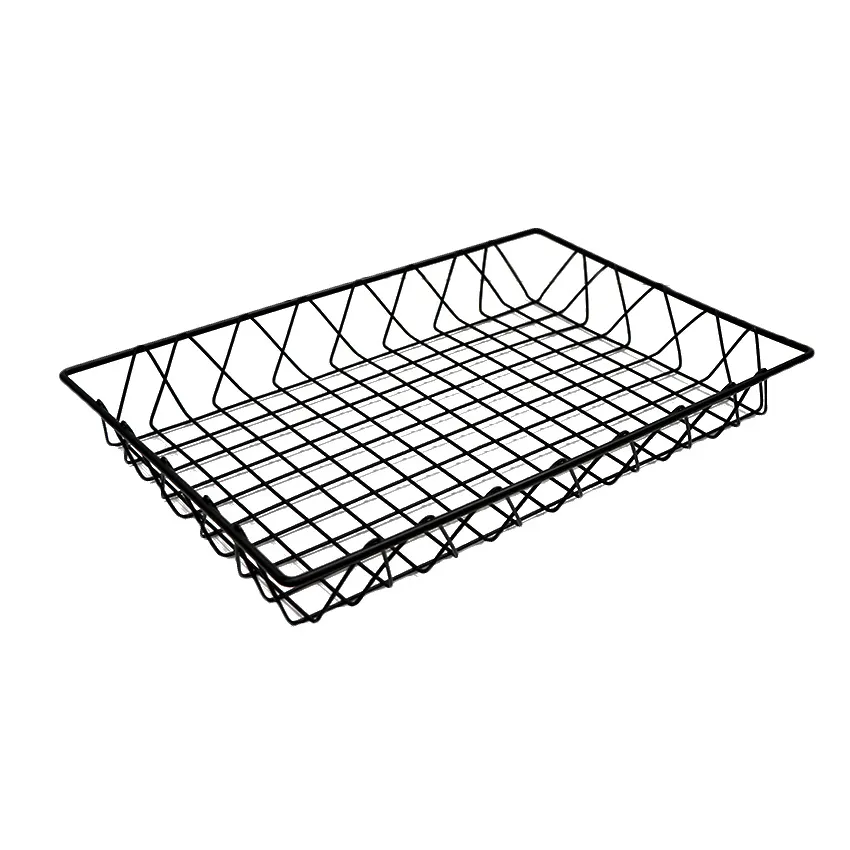 GET WB-953-BK Clipper Mill Pop Pastry Basket, 18" x 12" x 2"H, Rectangular Wire, Metal, Black