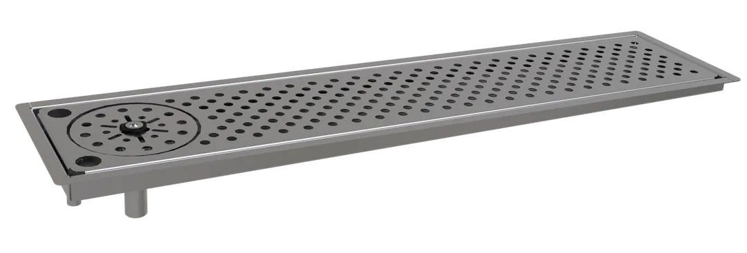 Glastender DI-RF30 Drop-In Rinser Faucet Drain Tray, 30"W, 1/2" Tray Flange