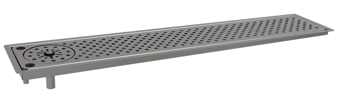 Glastender DI-RF36 Drop-In Rinser Faucet Drain Tray, 36"W, 1/2" Tray Flange