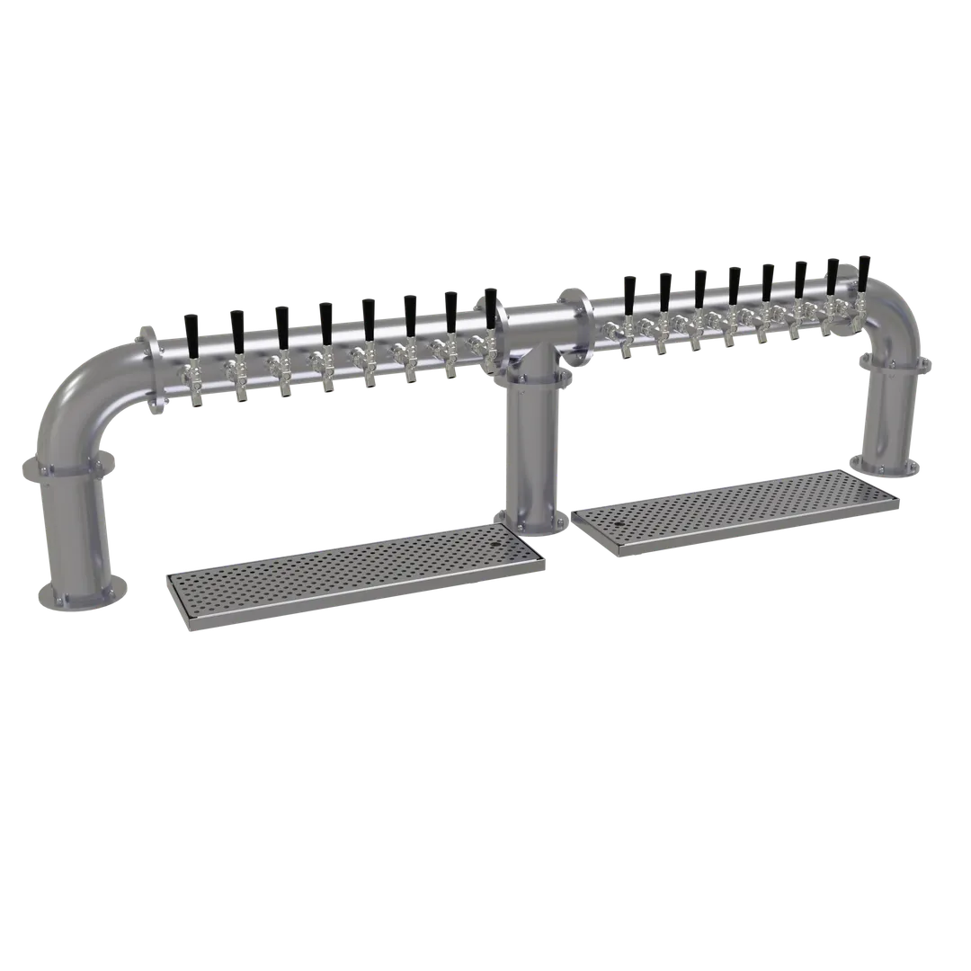 Glastender PB-16-SS Draft Tower CT Air‑Cooled, 16 SS Faucets, 3 4" Columns, Drain Pans, Steel Finish