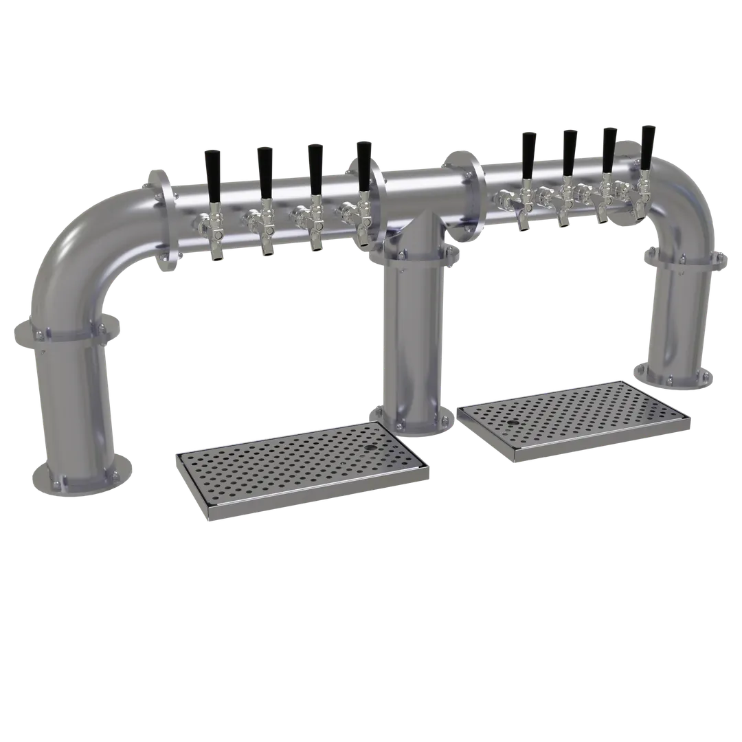 Glastender PB-8-SS Draft Tower – Countertop, Air‑Cooled, 8 Steel Faucets, 3 x 4" Columns, Stainless