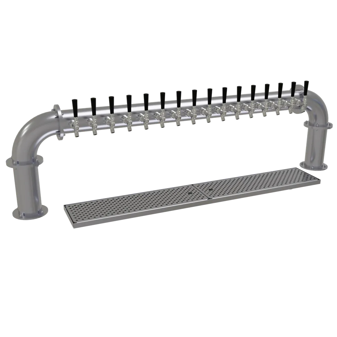Glastender PP-16-SS Draft Tower CTAir‑Cooled 16 SS Faucets2 4"ColumnsDrain Pan w/ Perforated Inserts