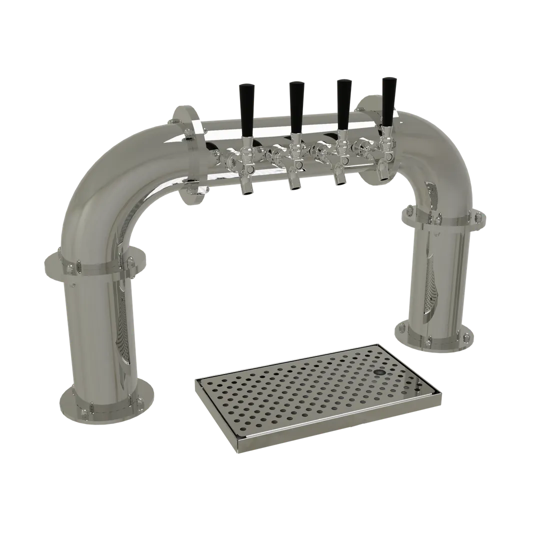 Glastender PP-4-MF Pipe Pass-Thru Draft Tower, Countertop, Air-Cooled, 4" Steel Columns, Drain Pan