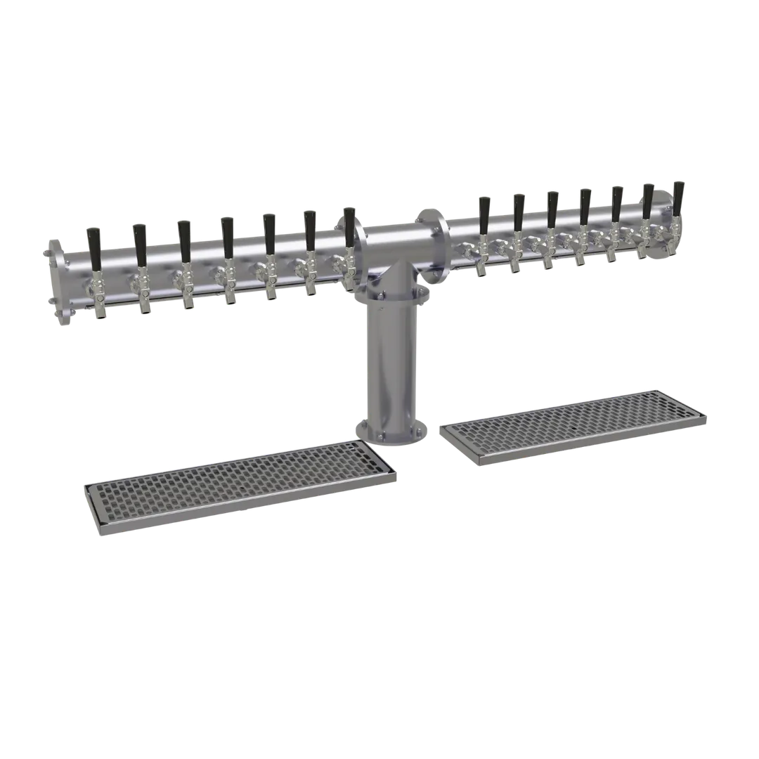 Glastender PT-14-SS Draft Tower, Countertop, Air‑Cooled, 1 4" Column, 14 Faucets, Drain Pan