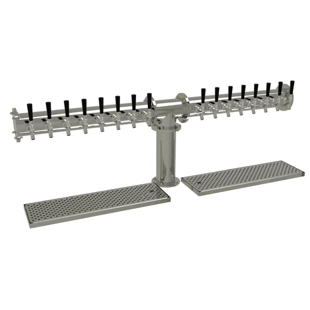 Glastender PT-16-MF Draft Tower, Air-Cooled, 1×4" SS Column, 16 Stainless Faucets, Drain Pan