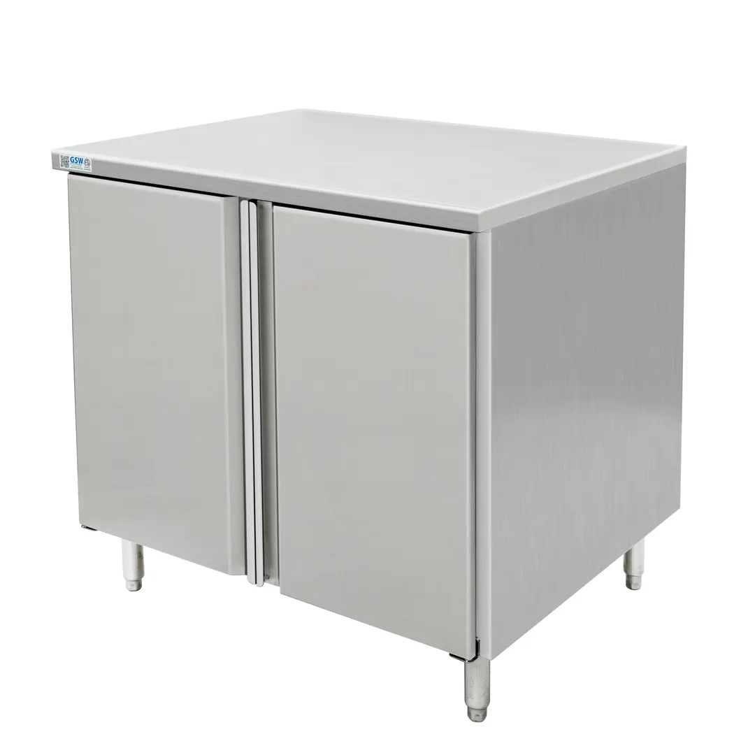 GSW USA CTD-3036H 36" Cabinet Base Hinged Doors Work Table with Adjustable Mid-Shelf