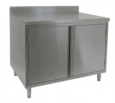 GSW USA CTD-P3036H 36" Cabinet Base Hinged Doors Work Table with Mid-Shelf & Backsplash