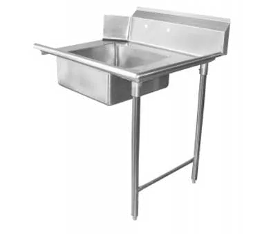 GSW USA DT24S-R 24" Straight Soiled Dishtable, 16 Gauge S.Steel - 20" Sink Bowl / Right to Left