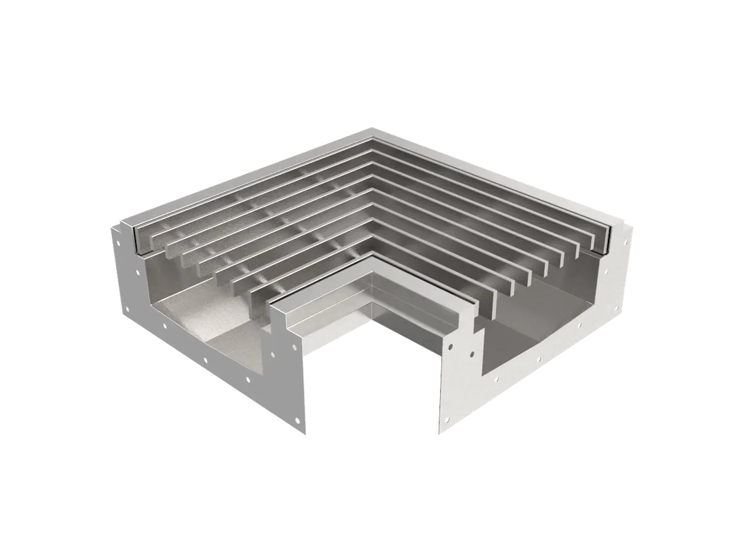 GSW USA FST-C Floor Trough Drain, 20"W X 20"D X 5-3/4"H, Open Connective Corner