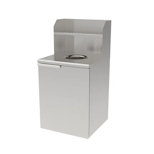 GSW USA S-WRA32 - 32‑Gallon Stainless Steel Receptacle, Silver, 20" x 20" x 27.75" H, Shelf - 1/Each