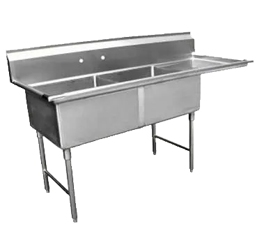 GSW USA SE15152R Sink, Two Compartment, 48-1/4"W X 21"D X 45"H