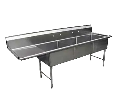 GSW USA SE18183L Three Compartment Sink, 75-3/8"W X 24"D X 45"H