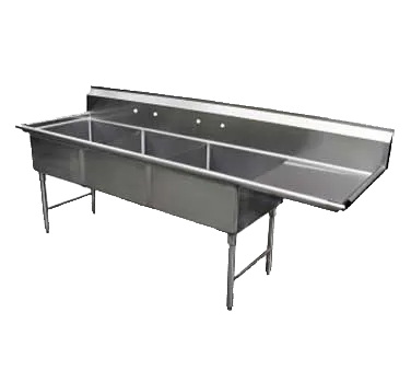GSW USA SE18183R Three Compartment Sink, 75-3/8"W X 24"D X 45"H
