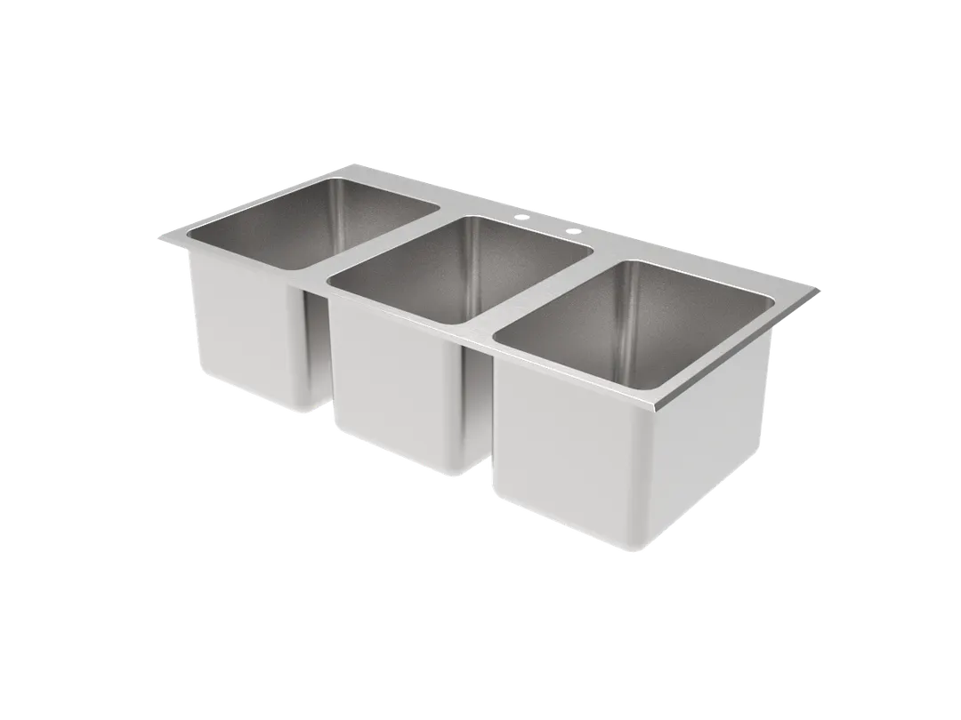 GSW USA SH10143DDI Drop-In Sink with No Deck, Three Compartment