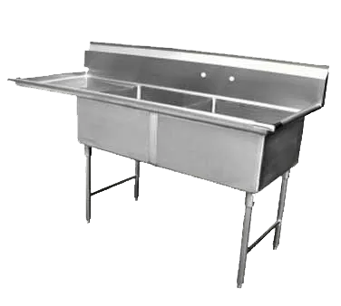 GSW USA SH24242L Sink, Two Compartment, 75-1/4"W X 30"D X 45"H