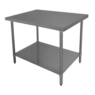 GSW USA WT-EP3048 48" Open Base Work Table with Undershelf, Without Backsplash / 18 Gauge Top